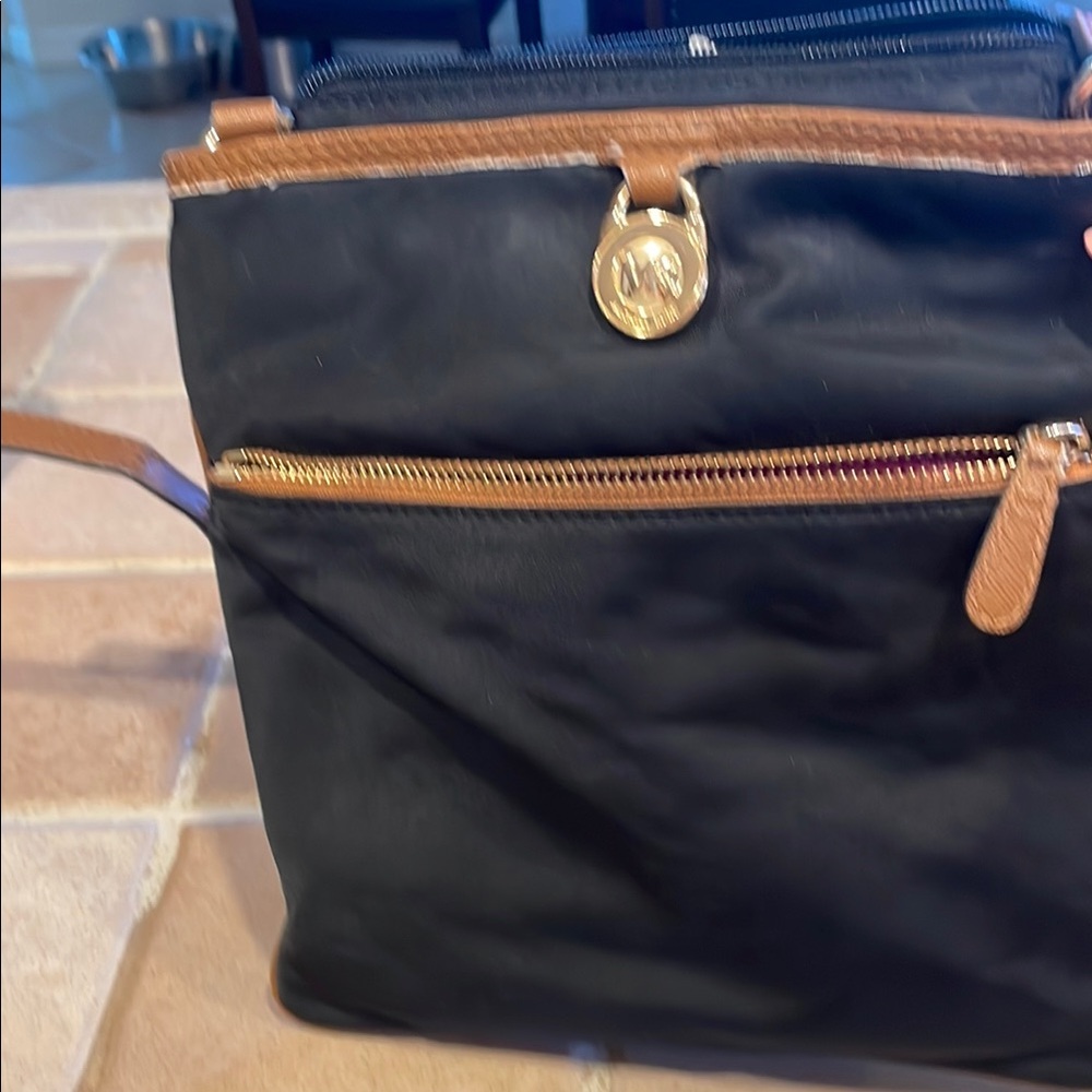 Michael Kors Black and Brown Crossbody Bag